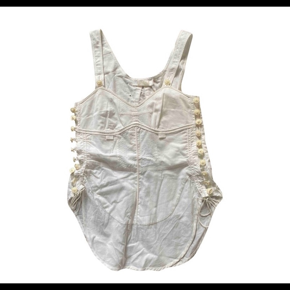 chloe white drawstring top